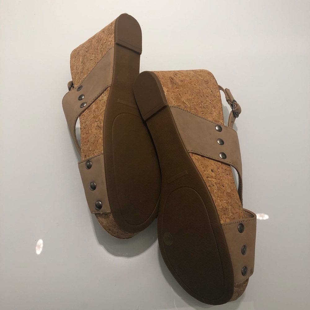 LUCKY BRAND Cork Suede Wedge Sandals - Picture 14 of 14